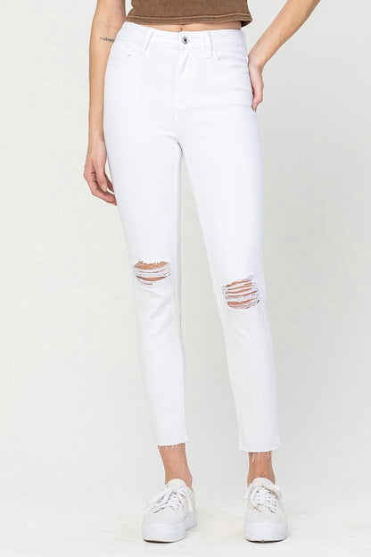 White High Rise Skinny Jeans