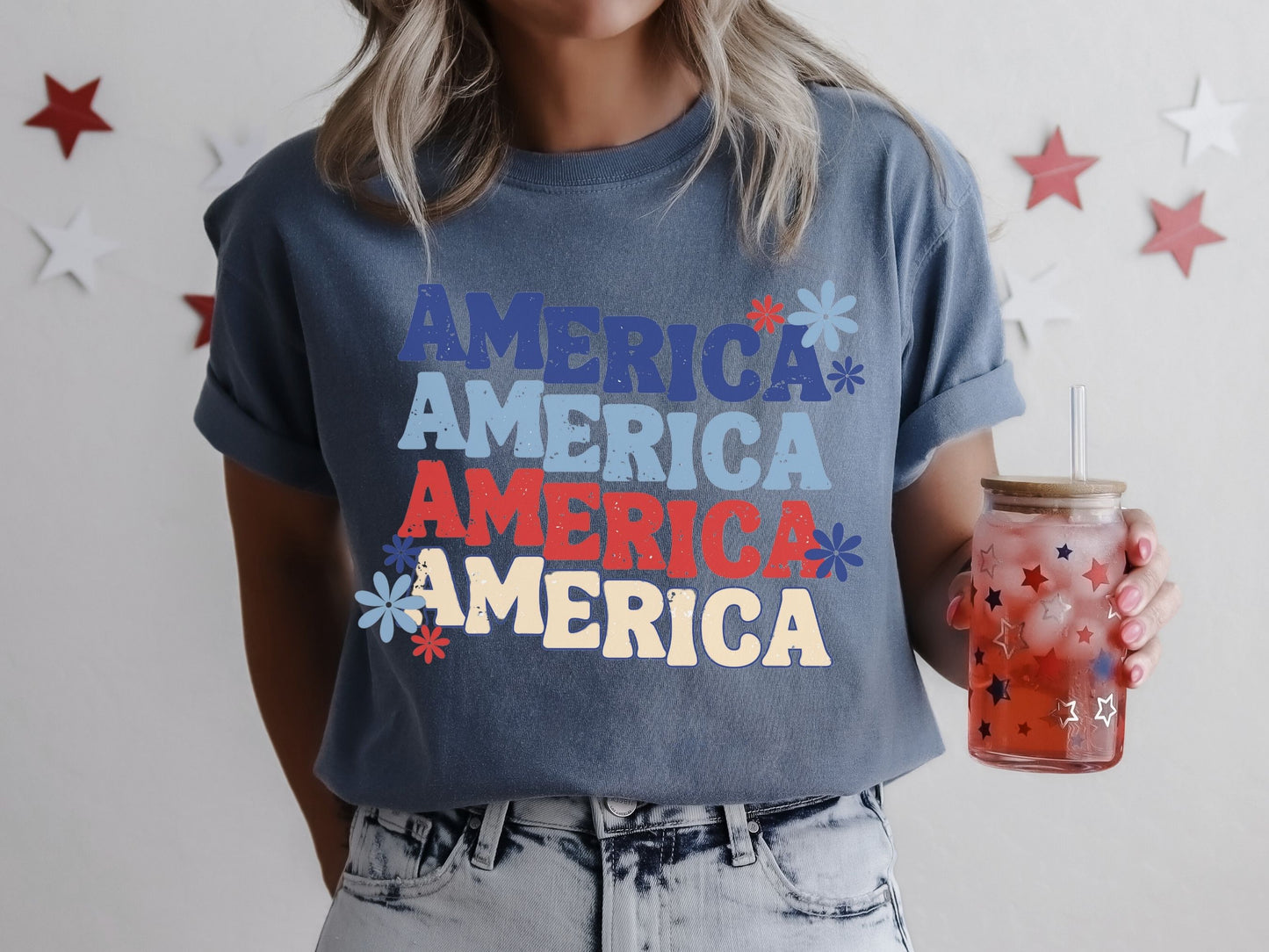 Stacked America | 4th of July | Comfort Colors T-Shirt