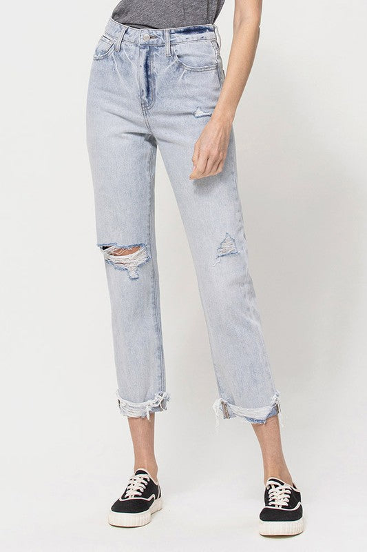 Relaxed Cuffed Straight Jeans