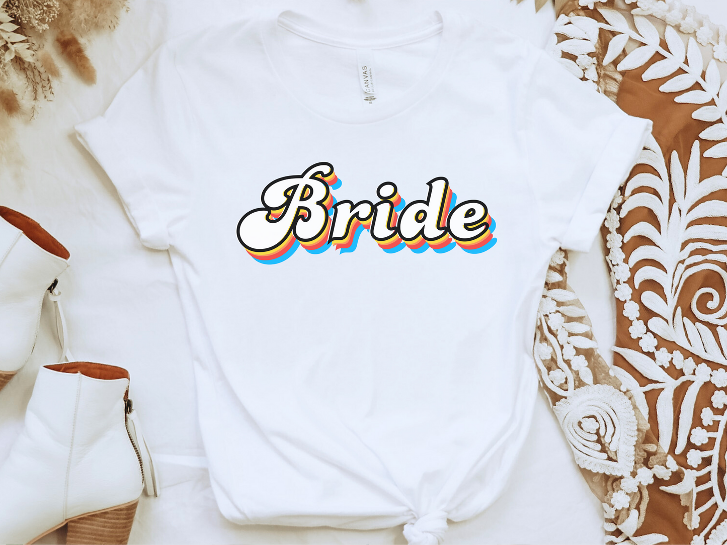 Groovy Rainbow Bride T-Shirt | Bella + Canvas