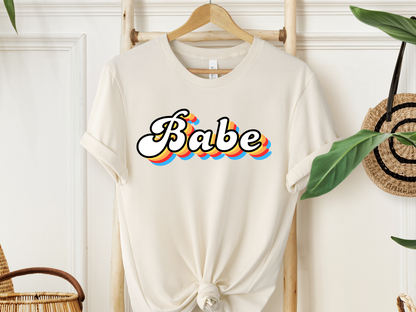 Groovy Rainbow Bridesmaid Babe T-Shirt