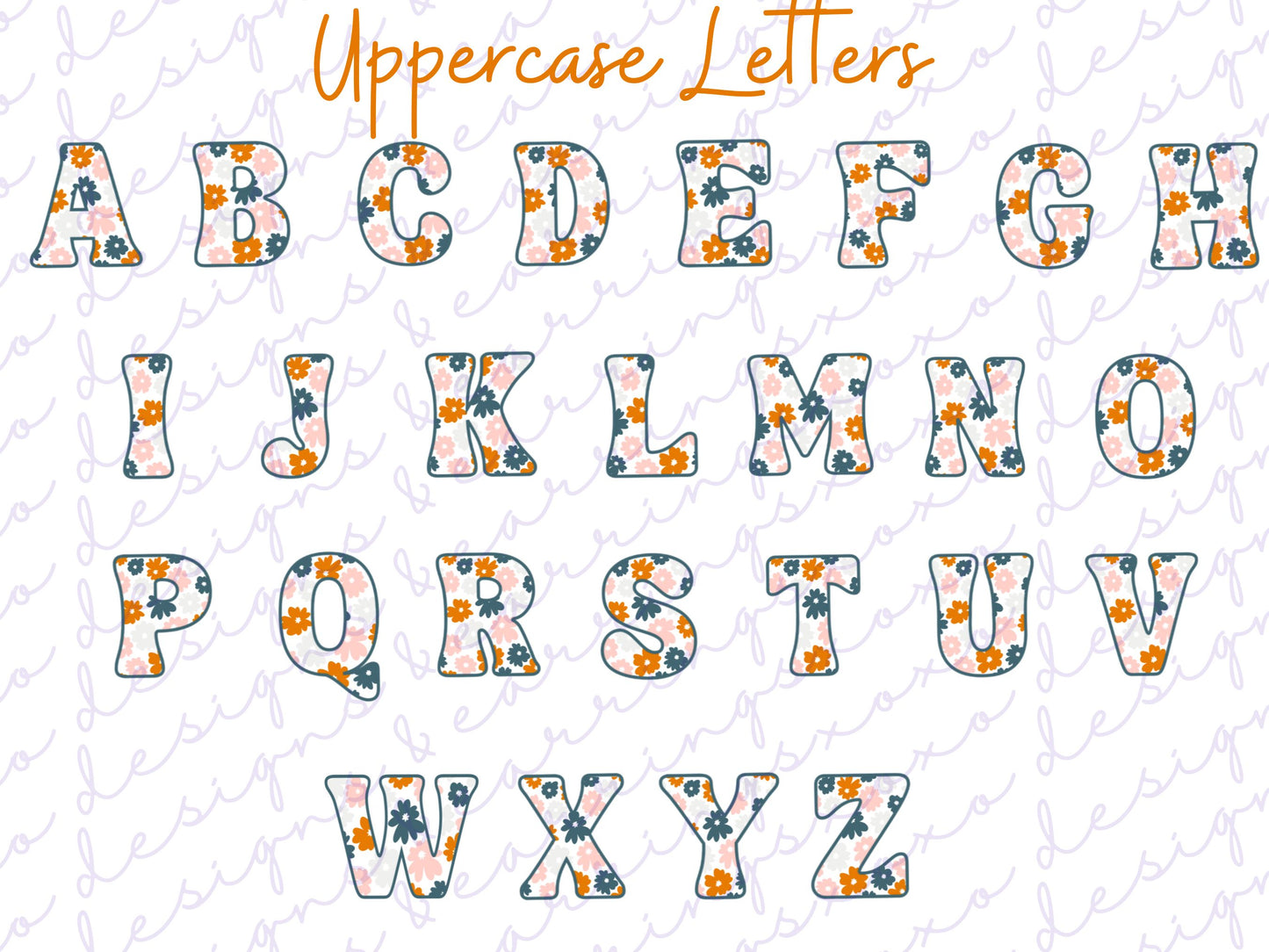 Wild Flower Alphabet | PNG | Digital Download