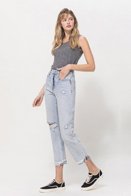 Relaxed Cuffed Straight Jeans