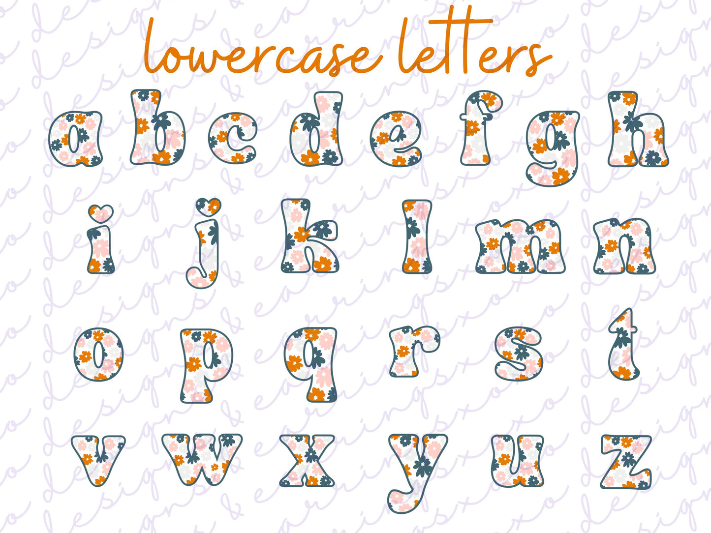 Wild Flower Alphabet | PNG | Digital Download