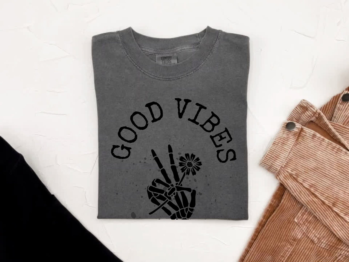 Good Vibes Only T-Shirt - Black Writing