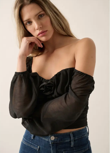Square Neck Rose Top