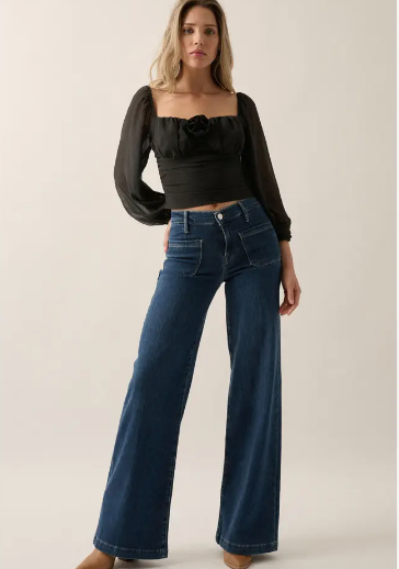 Square Neck Rose Top