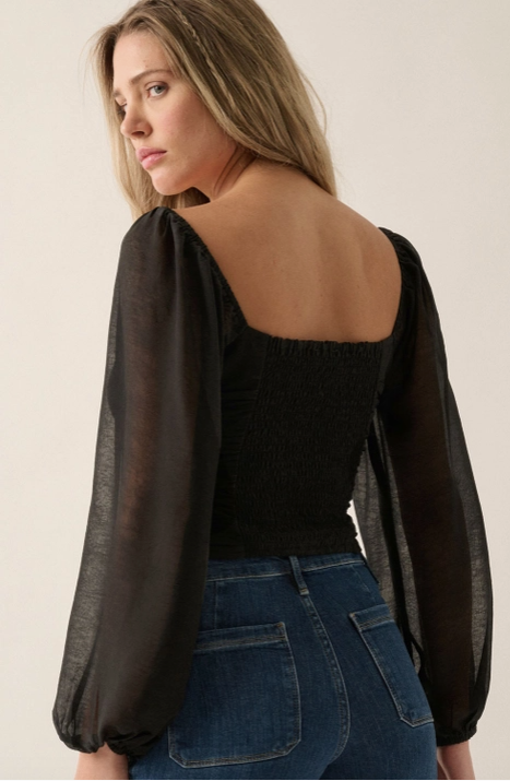 Square Neck Rose Top