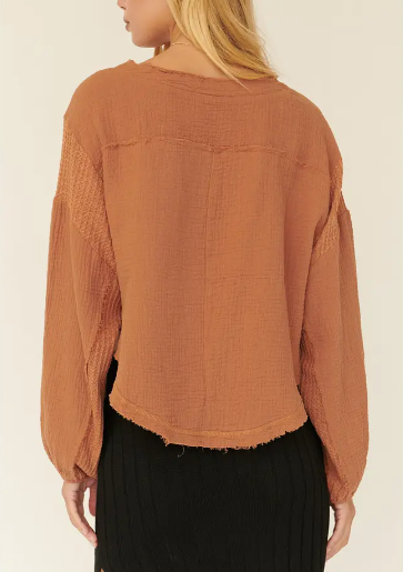 Rust Henley Top