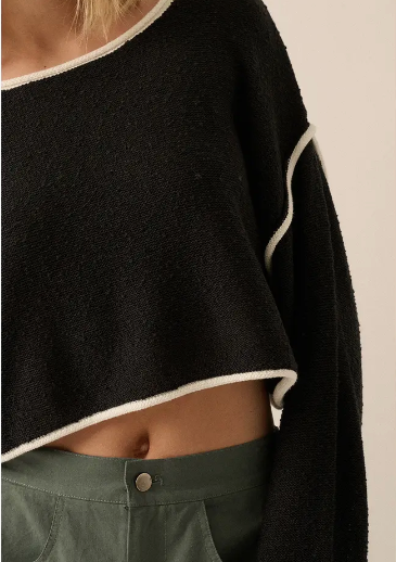 Black Crop Sweater