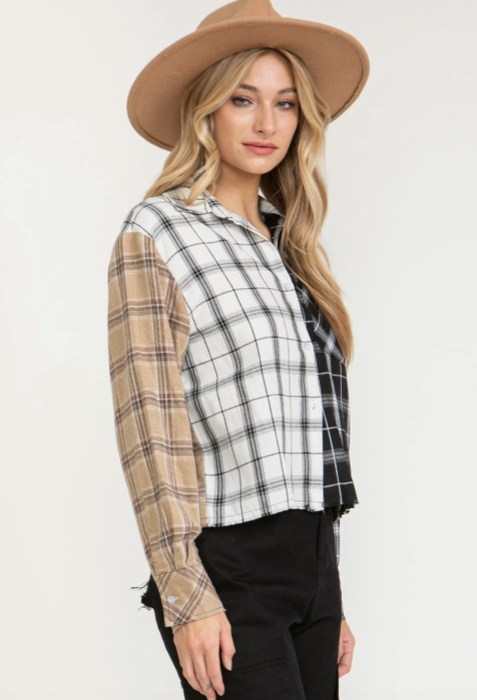 Multi Block Cropped Flannel