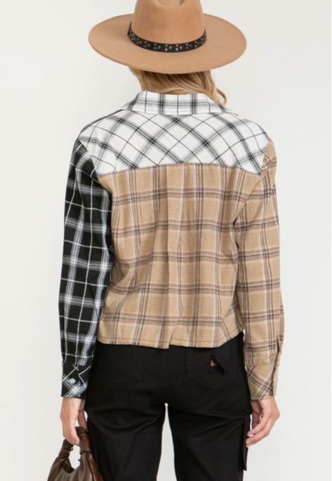 Multi Block Cropped Flannel