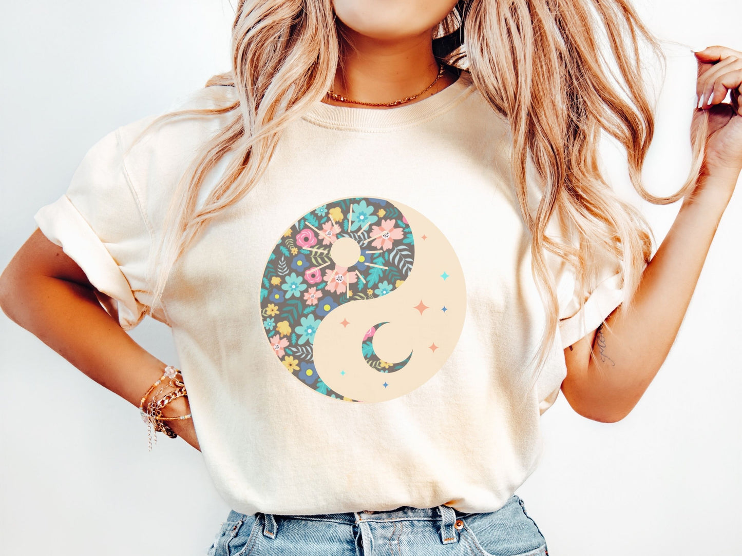 Floral Yin and Yang T-Shirt