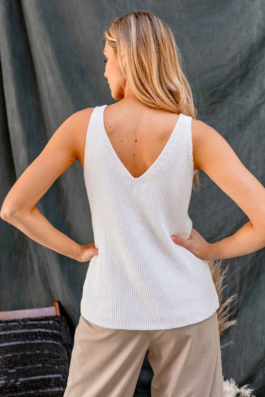 V Neck Knit Tank