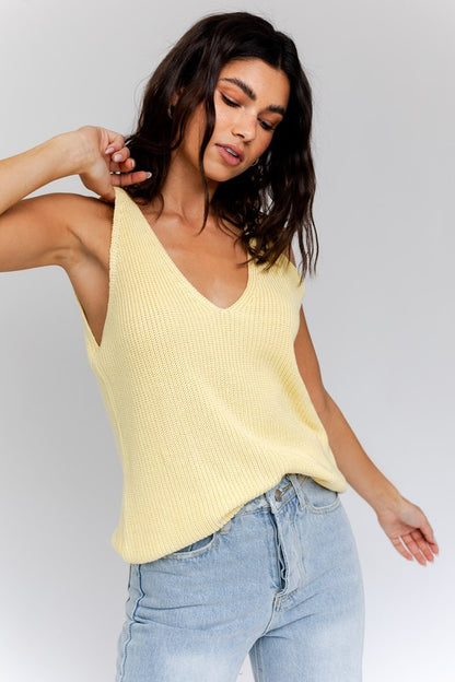 V Neck Knit Tank