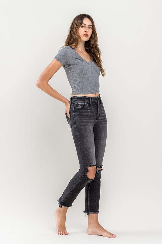 Dark Washed Slim Straight Jeans