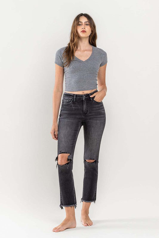 Dark Washed Slim Straight Jeans