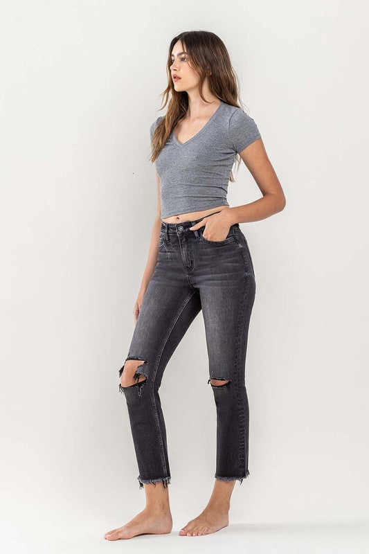 Dark Washed Slim Straight Jeans