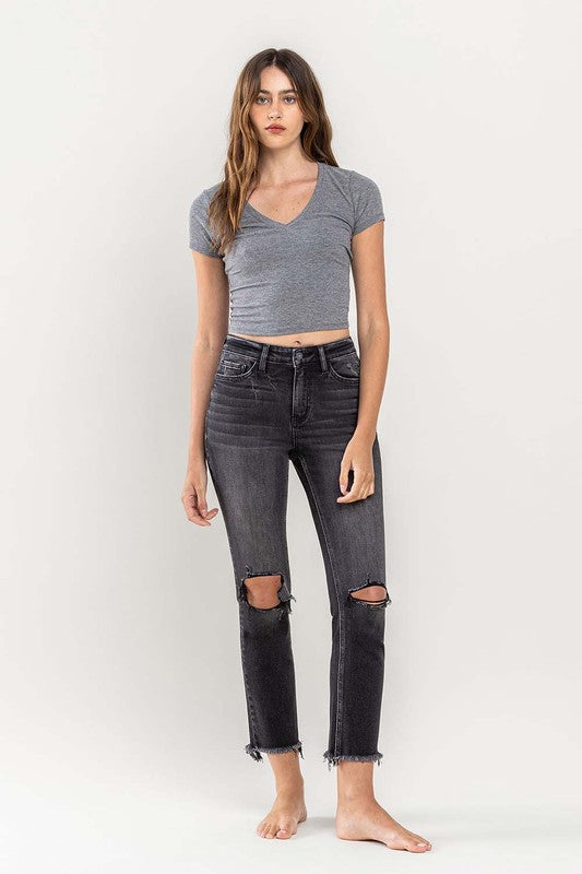 Dark Washed Slim Straight Jeans