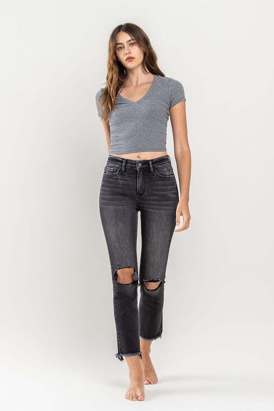 Dark Washed Slim Straight Jeans