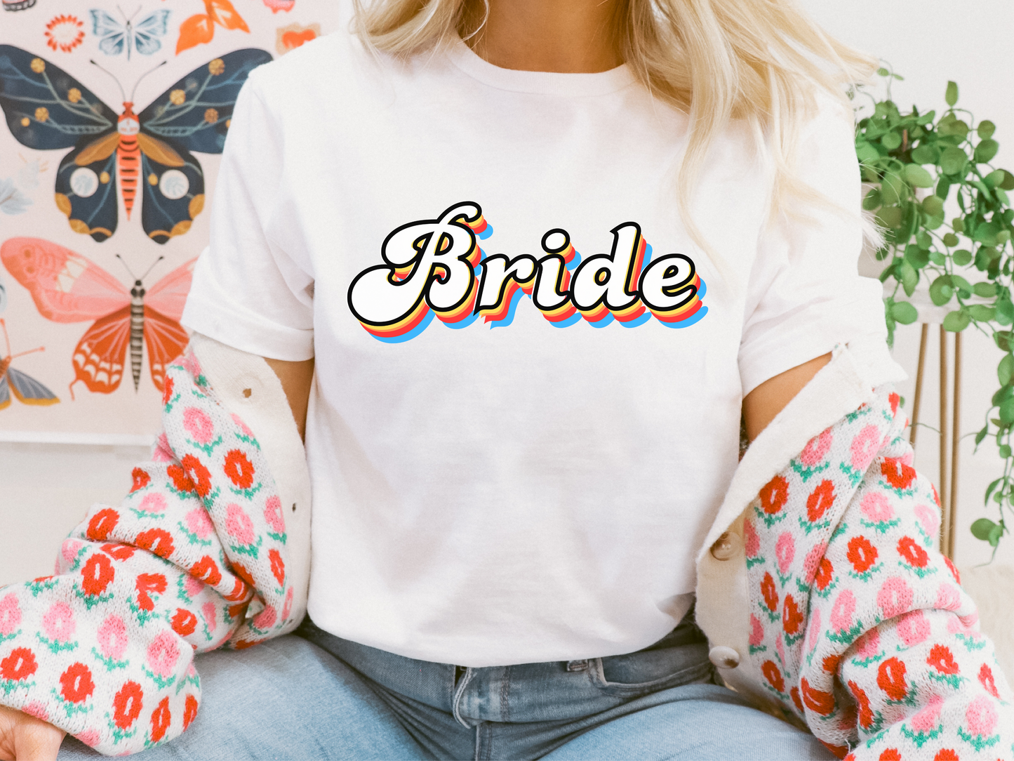 Groovy Rainbow Bride T-Shirt | Bella + Canvas