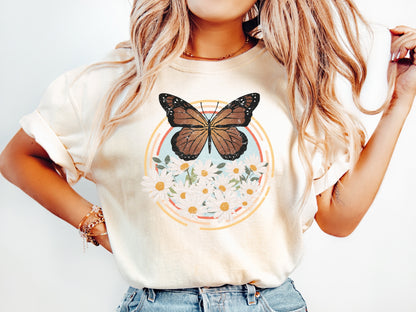 Butterfly Floral Distressed | Comfort Colors Tee