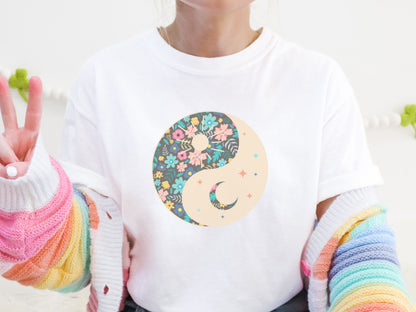 Floral Yin and Yang T-Shirt