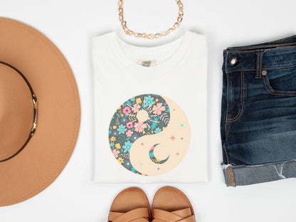 Floral Yin and Yang T-Shirt