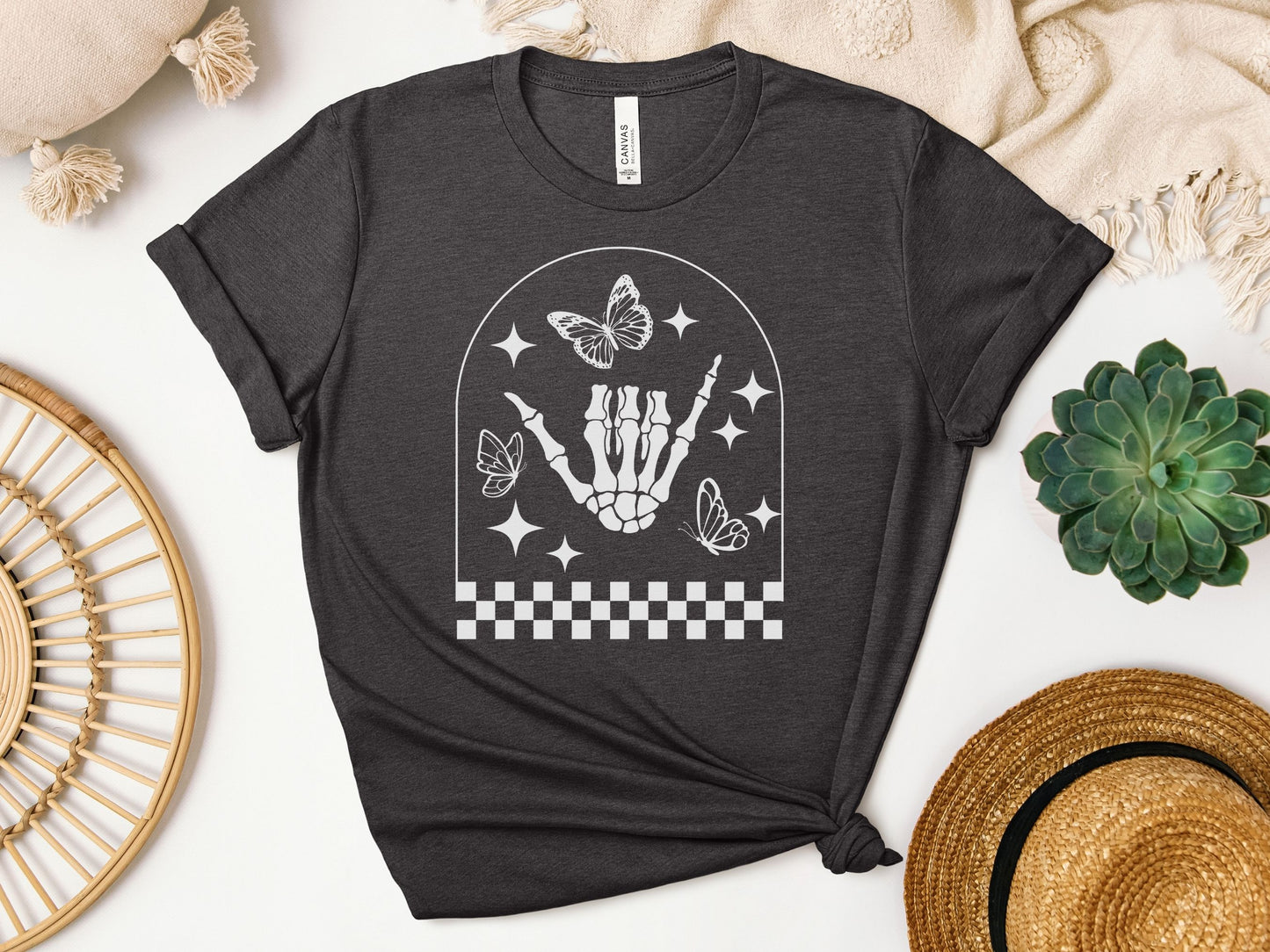 Edgy Skeleton Hand Shirt - Bella + Canvas