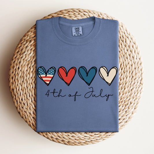 4th of July Hearts | Comfort Colors T-Shirt