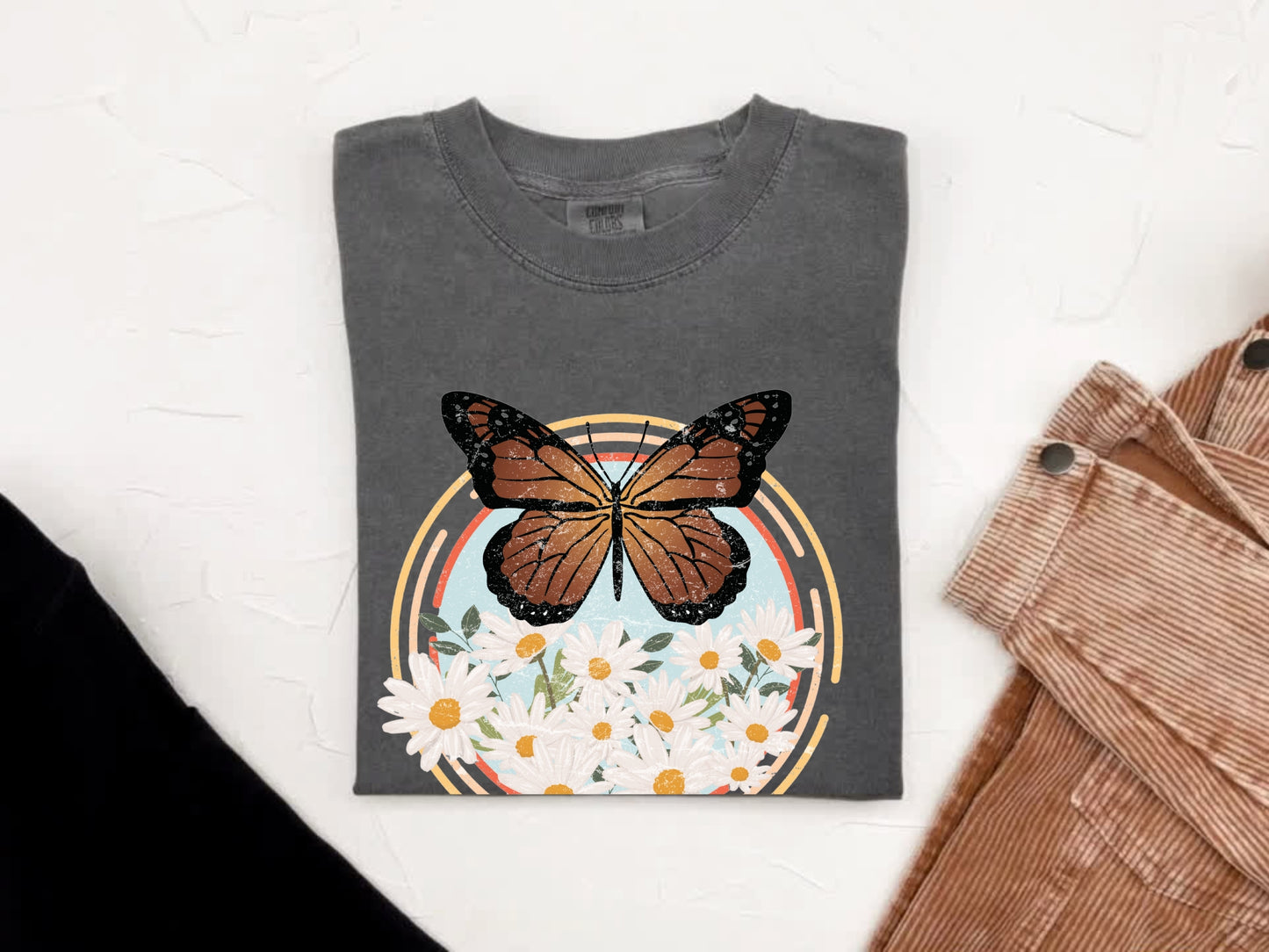 Butterfly Floral Distressed | Comfort Colors Tee