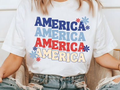 Stacked America | 4th of July | Comfort Colors T-Shirt