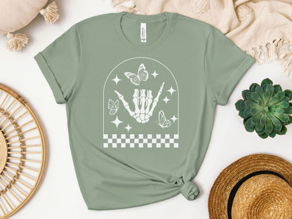 Edgy Skeleton Hand Shirt - Bella + Canvas