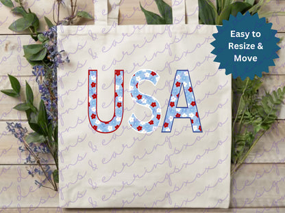 Floral USA - 4th of July PNG