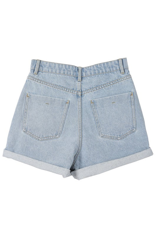 Rolled High Waisted Shorts