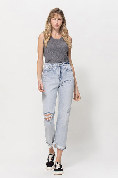 Relaxed Cuffed Straight Jeans